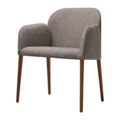 Zip Chair in Gray Fabric with Ashwood Legs by Busnelli