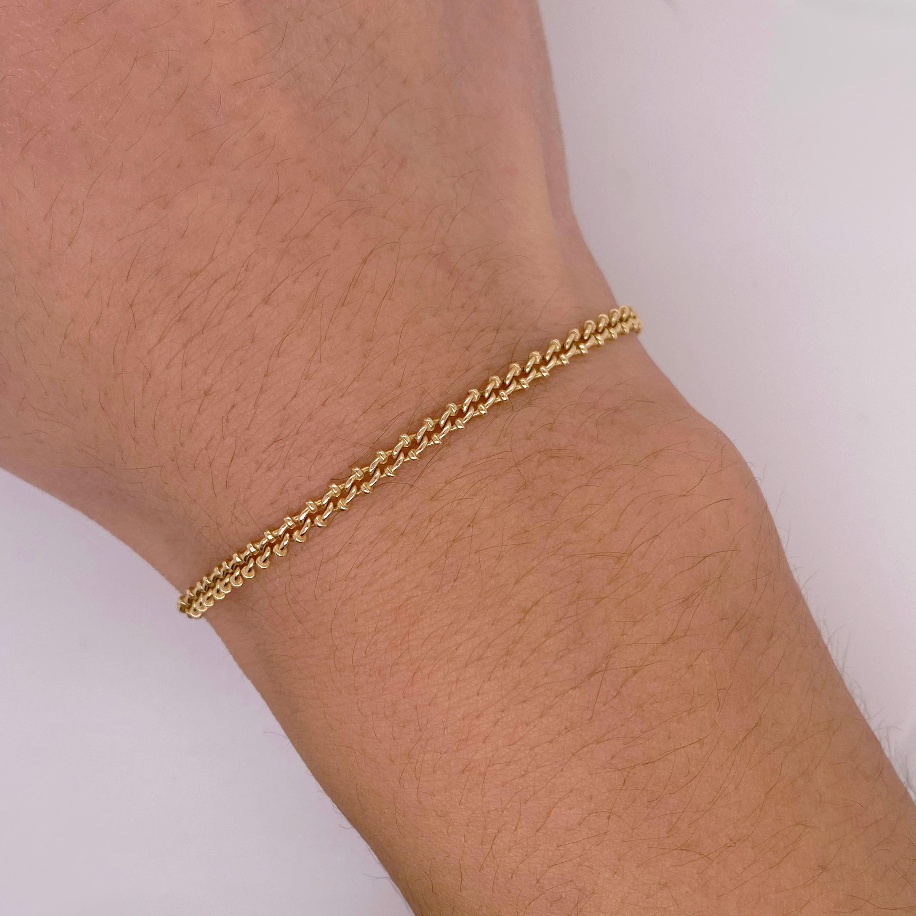 If you're looking for a versatile bracelet you've found it! This bracelet can be worn by itself or with any watch or bracelet! The details for this beautiful bracelet are listed below:
Metal Quality: 14K Yellow Gold
Chain Type: Zipper Link
Length: 7