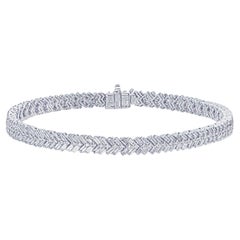 Diamant-Tennisarmband mit Zipper aus 18 Karat Weißgold