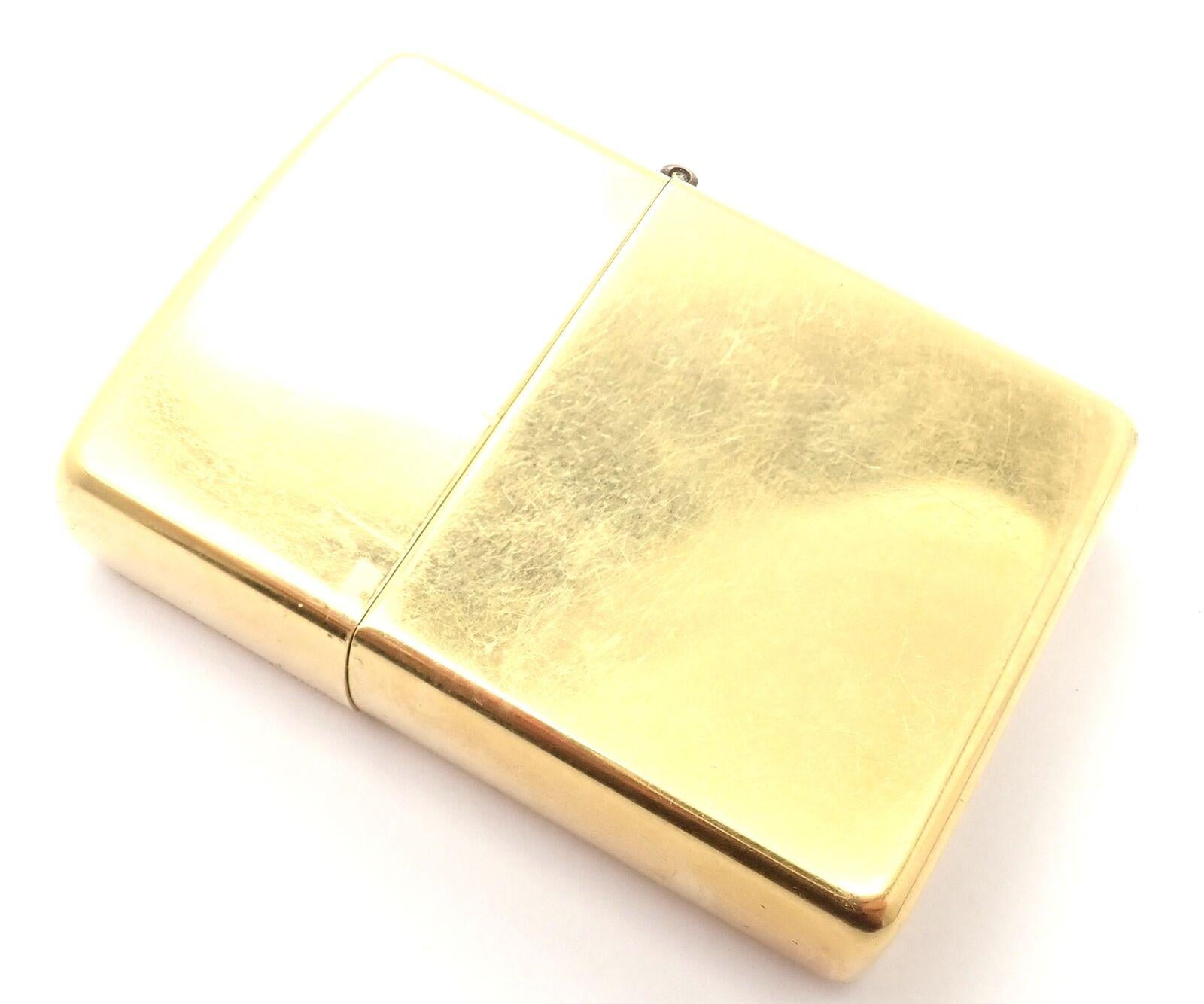 Zippo Limited Edition Solid Yellow Gold Lighter In Excellent Condition In Holland, PA