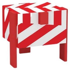 Ziqqurat Cabinet Extra Small White & Red Stripes by Driade