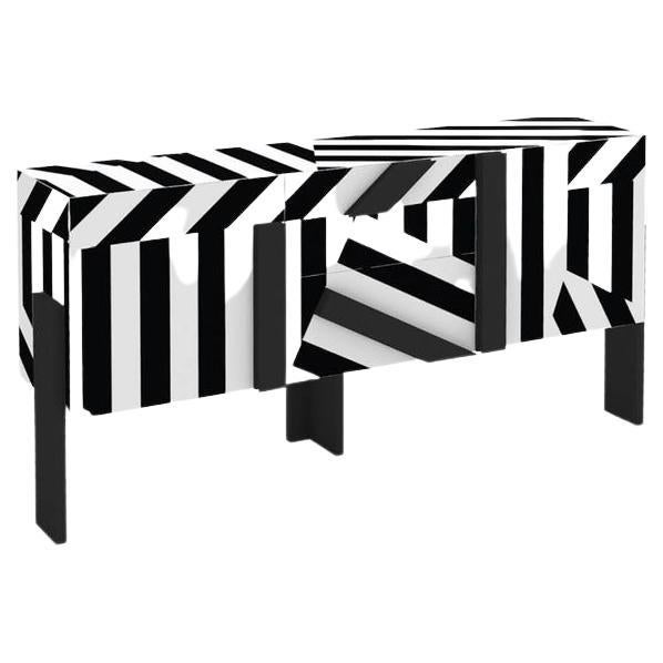 Ziqqurat Cabinet M White & Black Stripes by Driade For Sale