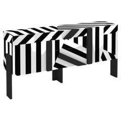 Ziqqurat Cabinet M White & Black Stripes by Driade