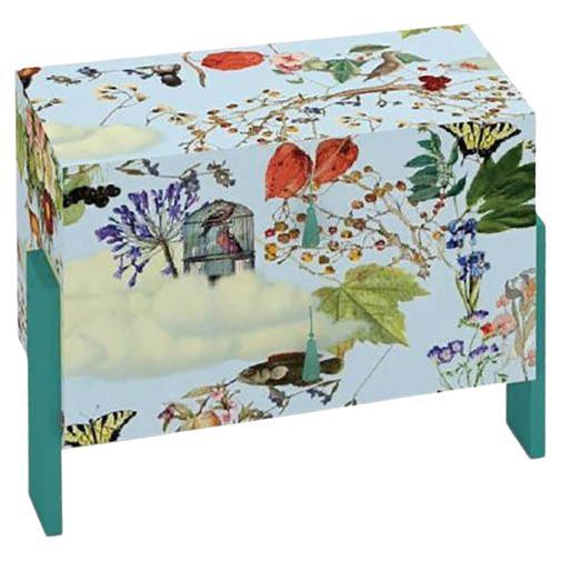 Ziqqurat Cabinet Small Floral and Teal Color by Driade