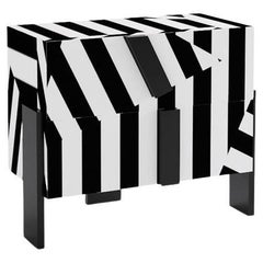Ziqqurat Cabinet Small White & Black Stripes by Driade