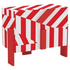 Ziqqurat Cabinet Small White & Red Stripes by Driade