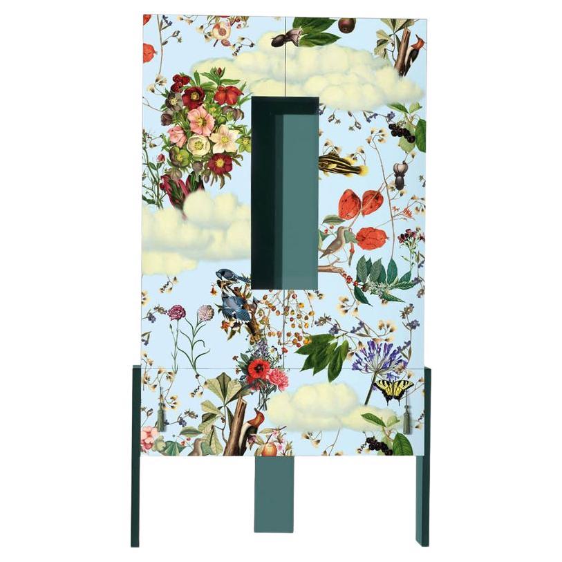 Ziqqurat Vertical Cabinet M Floral and Teal Color by Driade For Sale