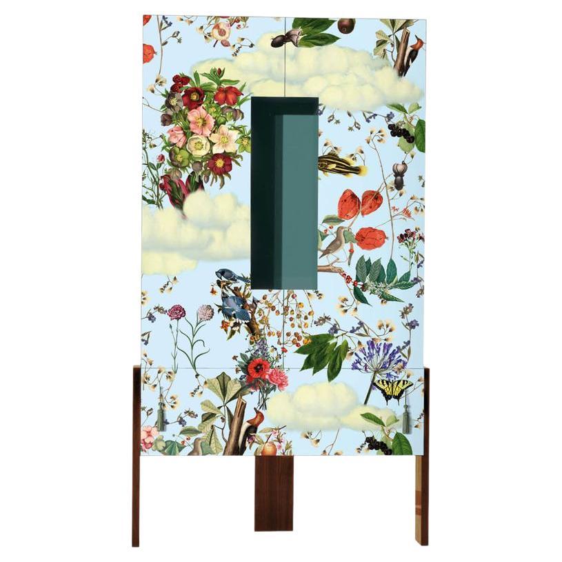 Ziqqurat Vertical Cabinet M Floral And Walnut by Driade For Sale