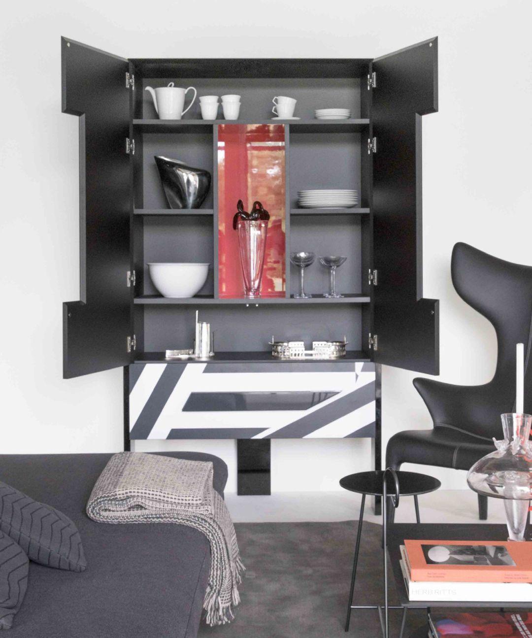 Ziqqurat Vertical Cabinet M White & Black Stripes by Driade In New Condition For Sale In Beverly Hills, CA