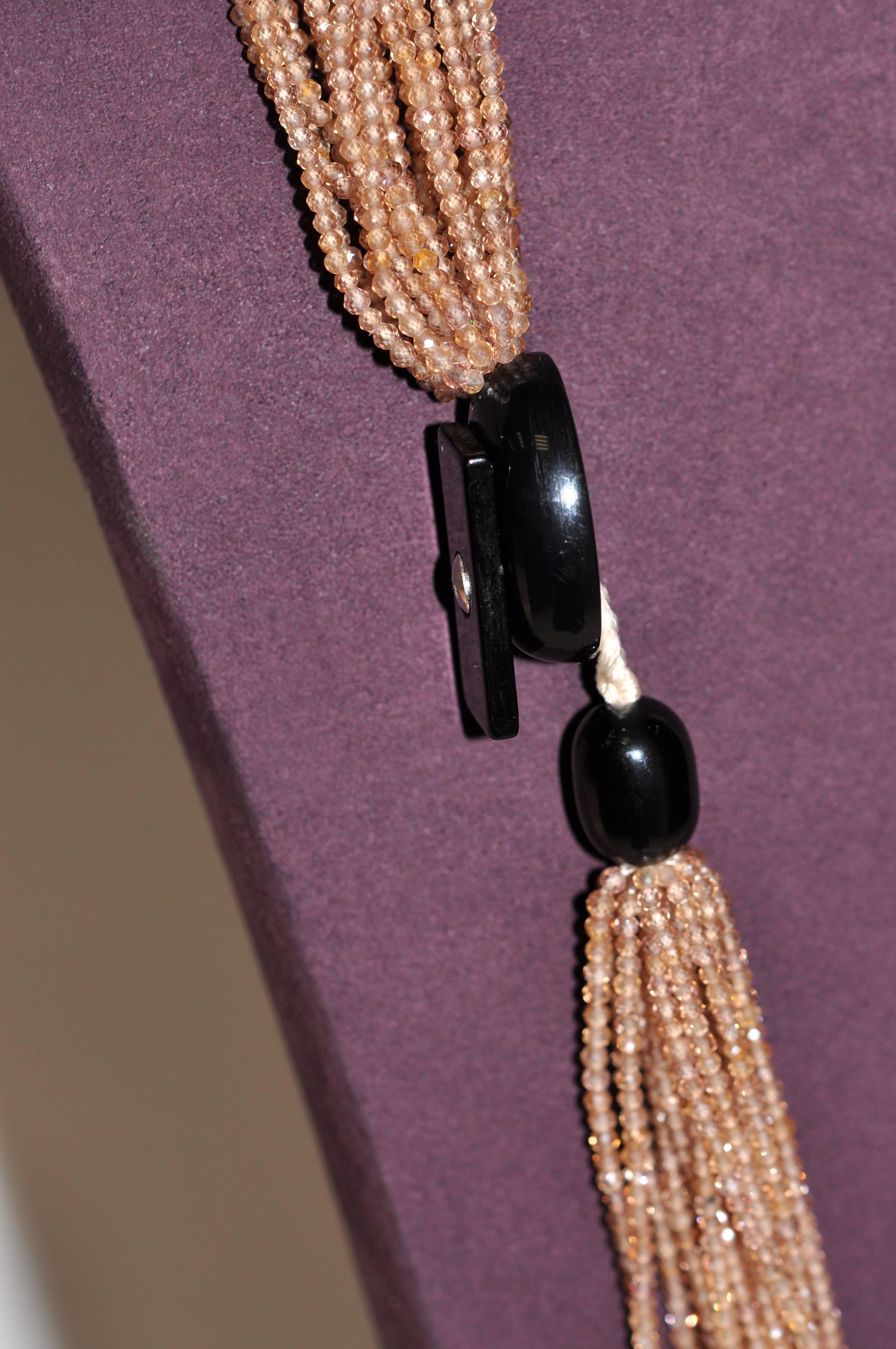 Zircon and Pearl Multi-Strand Necklace 1