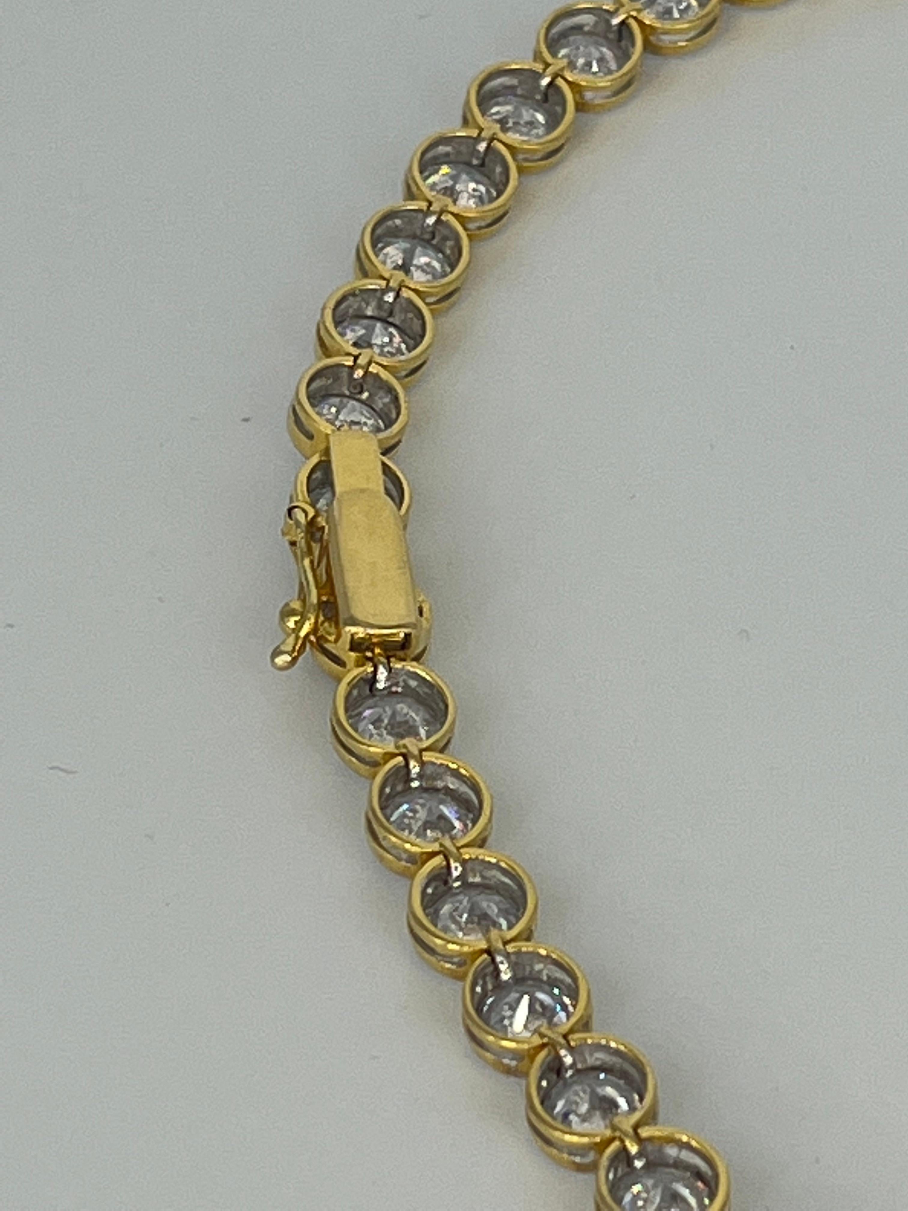Zirkon-Halskette 18 K Gelbgold im Zustand „Neu“ im Angebot in Bad Kissingen, DE