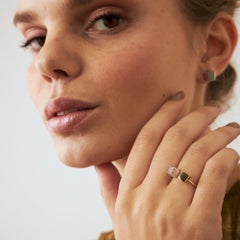 Zircon Open Ring in 14k Yellow Gold