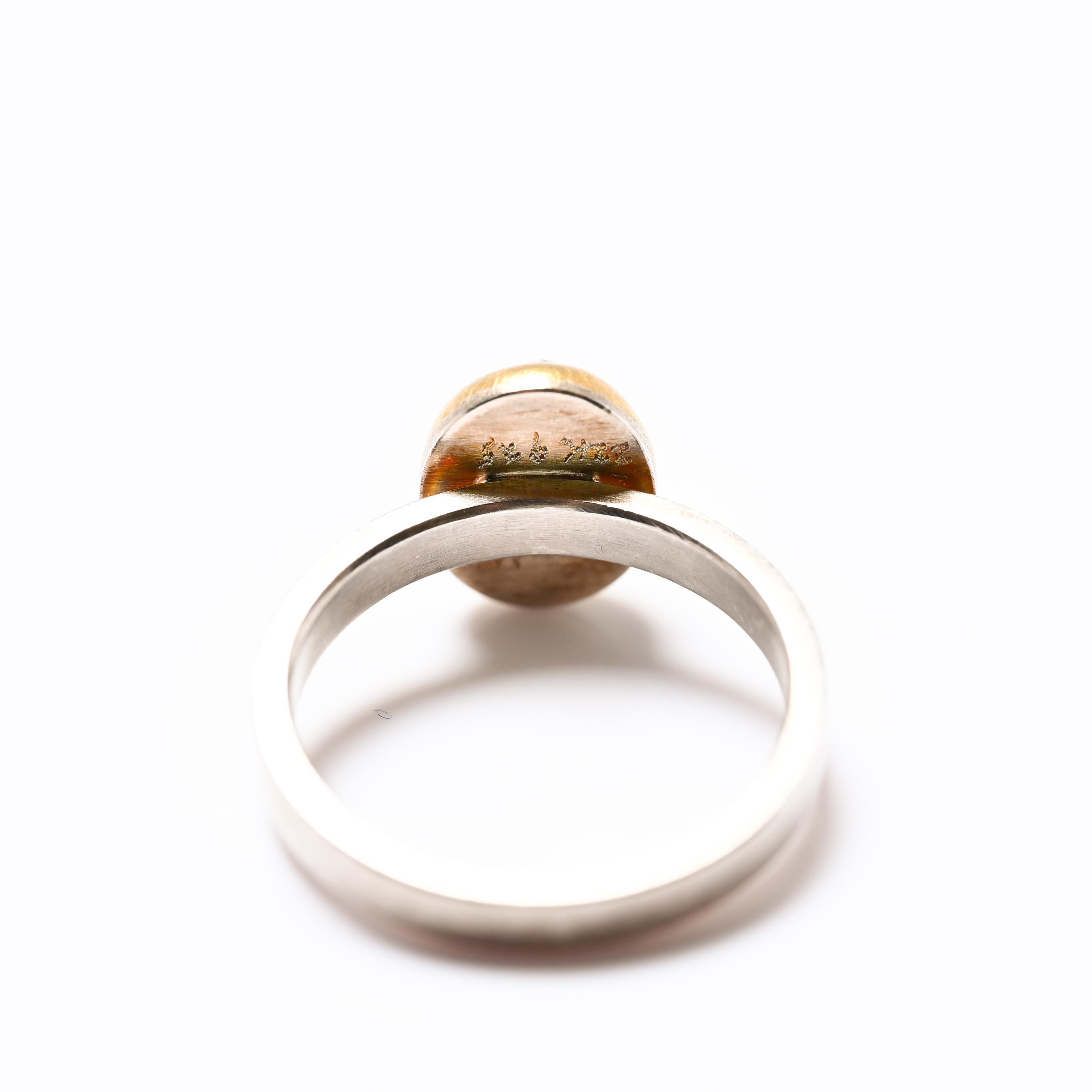 Anello con zircone, Sterlina, 22 carati, taglio rosa, misura 6.25, Unisex In condizioni Nuovo in vendita a Southbury, CT