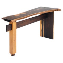 Table d'appoint contemporaine en bois de ziricote - Pièce unique, prête à être expédiée