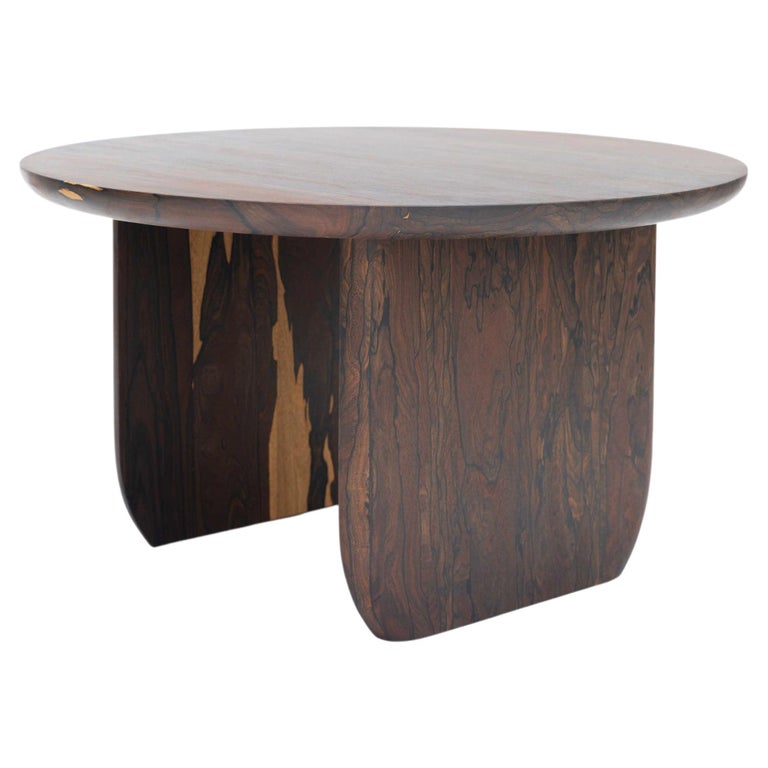 Organic Modern Coffee Table in Ziricote Tropical Solid Wood For Sale at