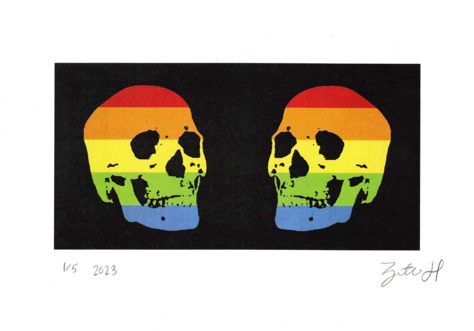 RAINBOW SKULLS #297 - Print by Zita Hastings