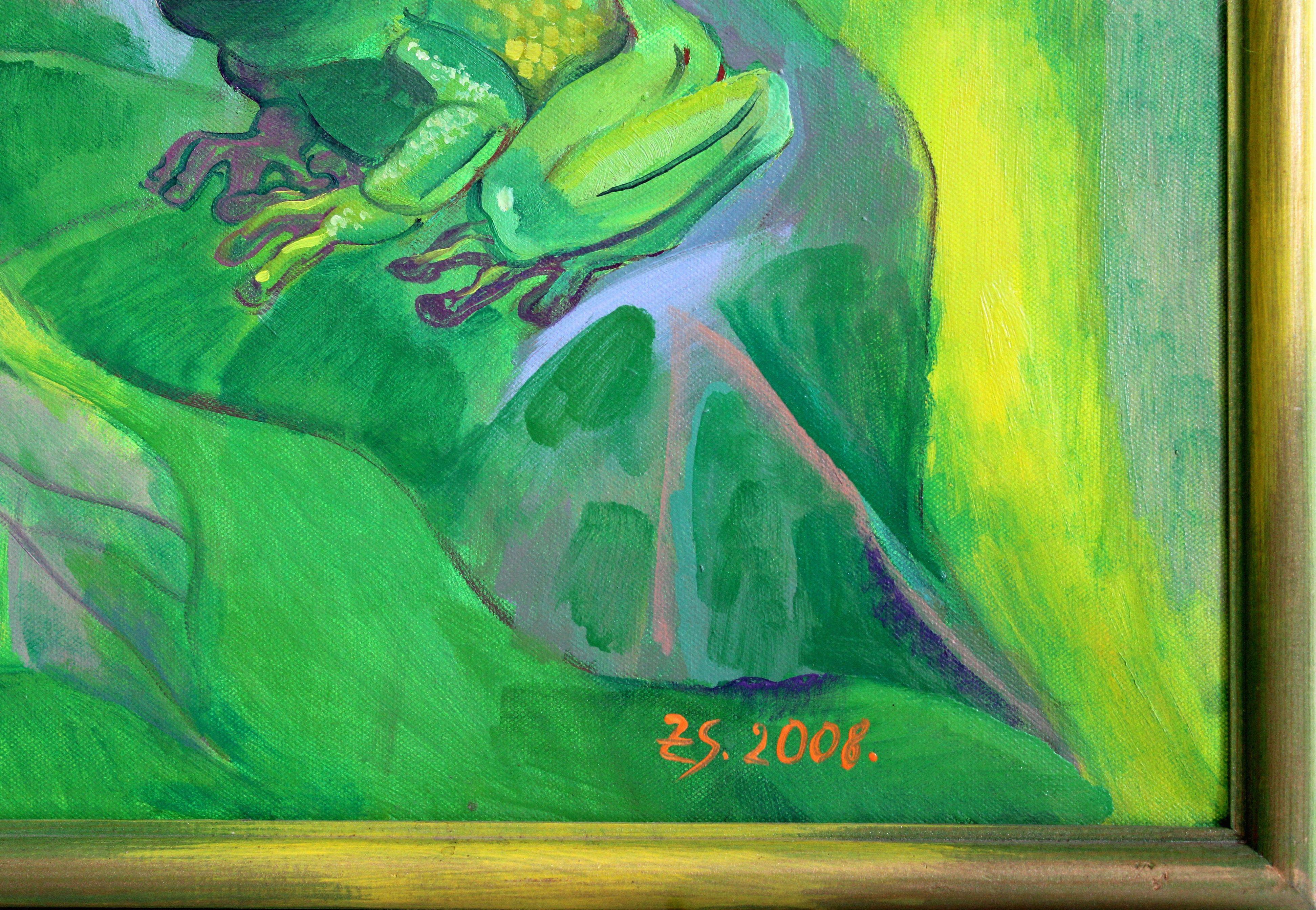 Die Grünen. Öl auf Leinwand, 76x101,5 cm, Öl (Moderne), Painting, von Zita Sudnika