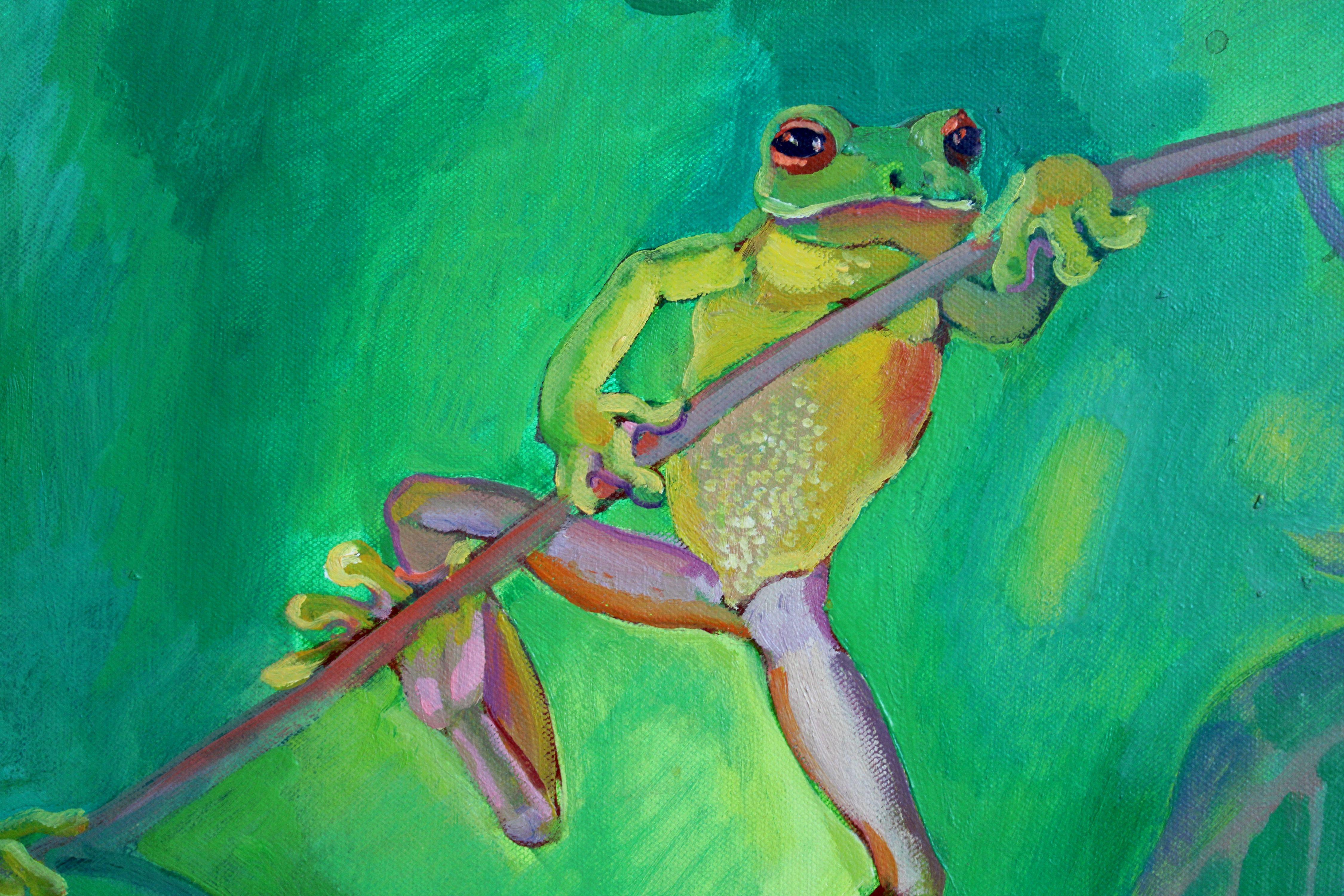 Die Grünen. Öl auf Leinwand, 76x101,5 cm, Öl im Angebot 3