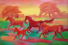 Horses of the sun. Oil on canvas, 80x120 cm