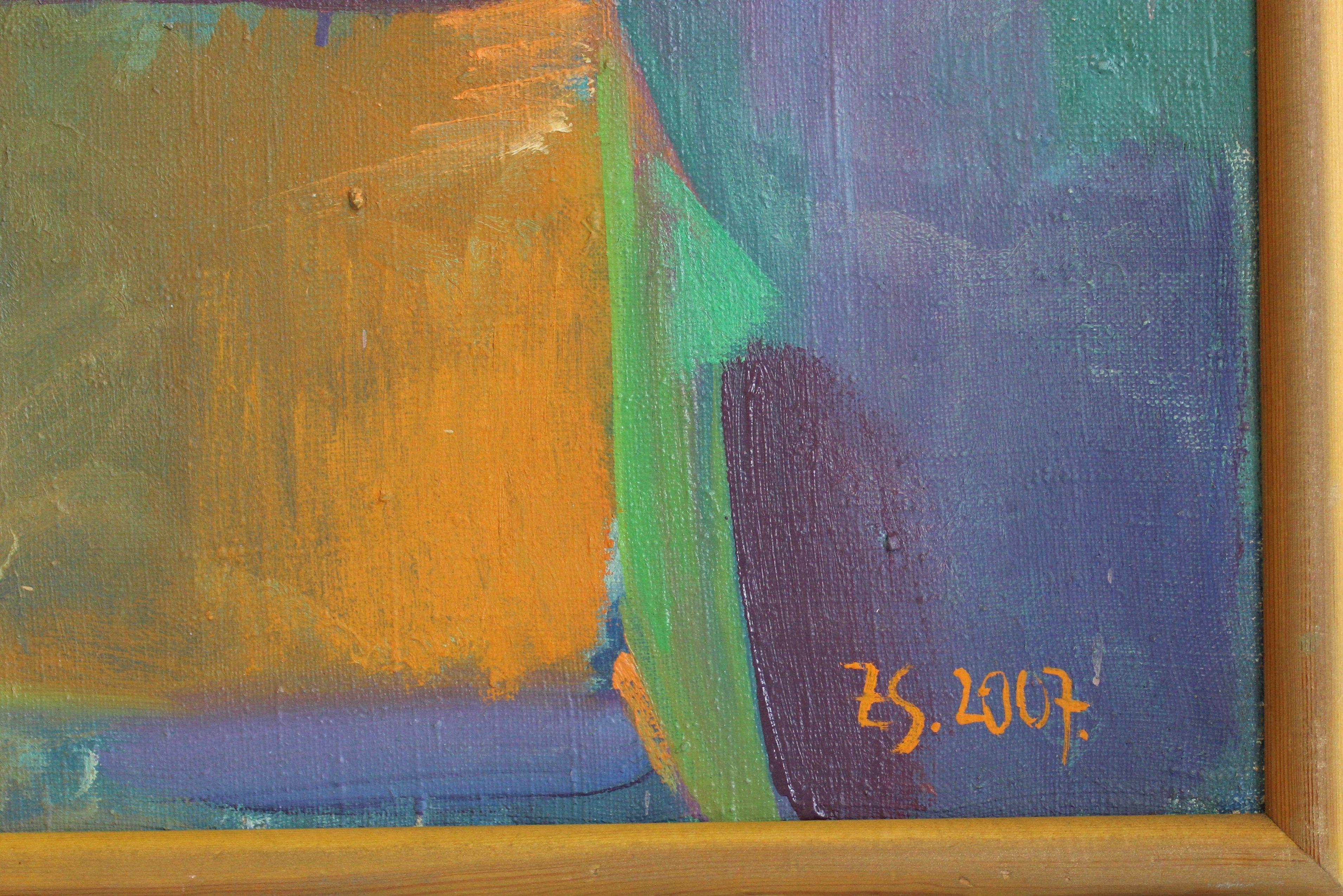 Tulpen mit einem Regenbogen. Öl auf Leinwand, 70x80 cm, Öl (Expressionismus), Painting, von Zita Sudnika