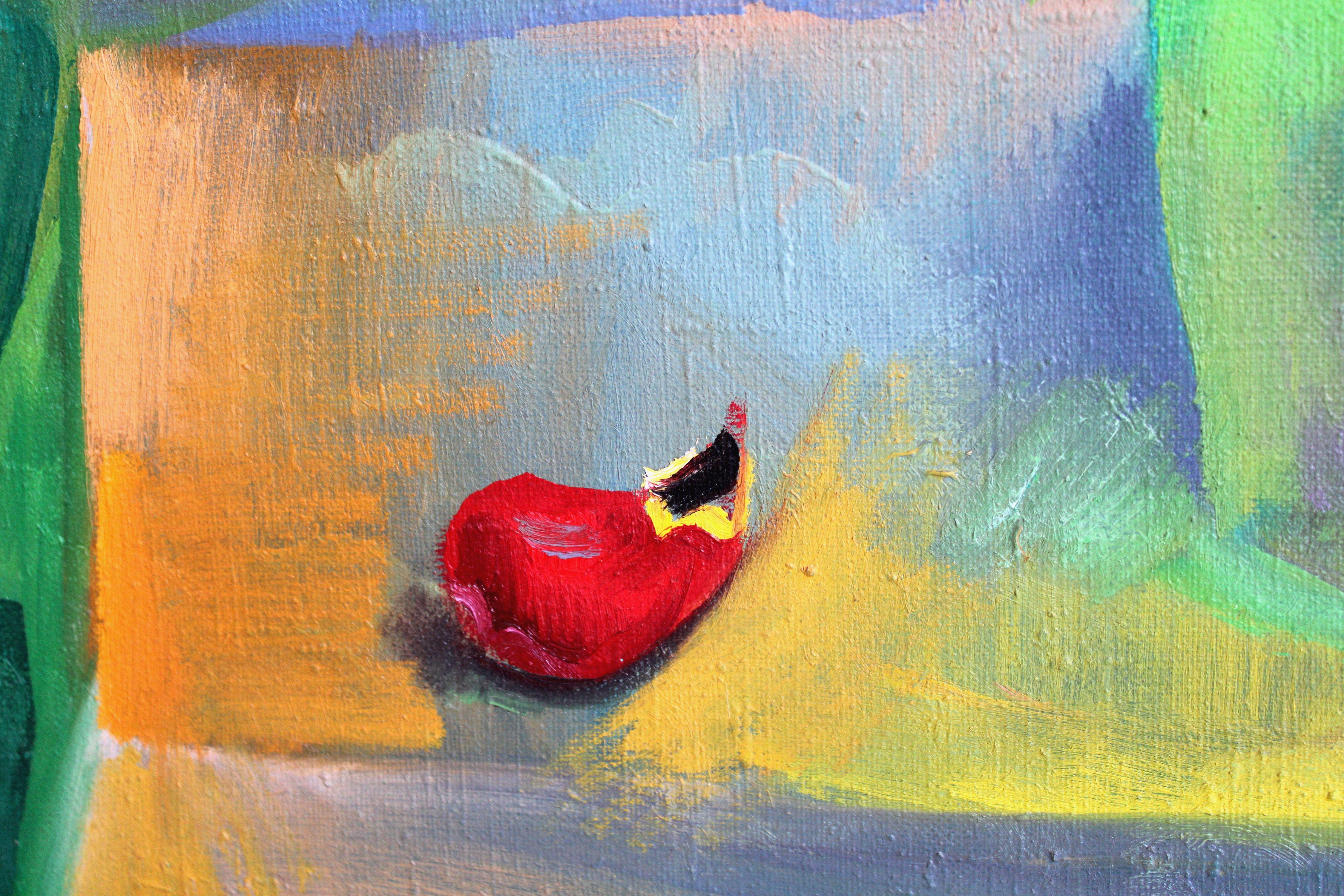 Tulpen mit einem Regenbogen. Öl auf Leinwand, 70x80 cm, Öl im Angebot 4