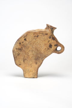 Forme organique, vase contemporain en céramique Brown par Willem Van Hooff