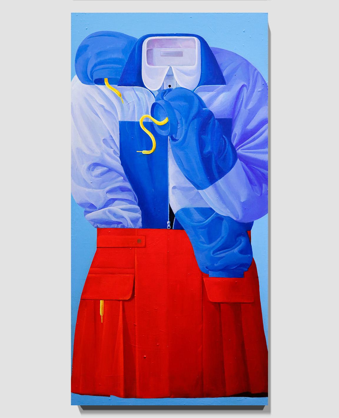 „Nothing Up My Sleeve“ Jacke und Schuhjacke mit Motiv, Kleidung, Acrylgemälde (Zeitgenössisch), Painting, von Ziui Chen