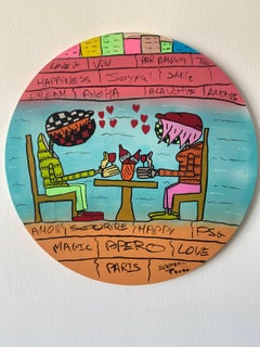 Israeli Contemporary Art by Ziv Lahat - Apero sur la Terasse au Bord de la Seine