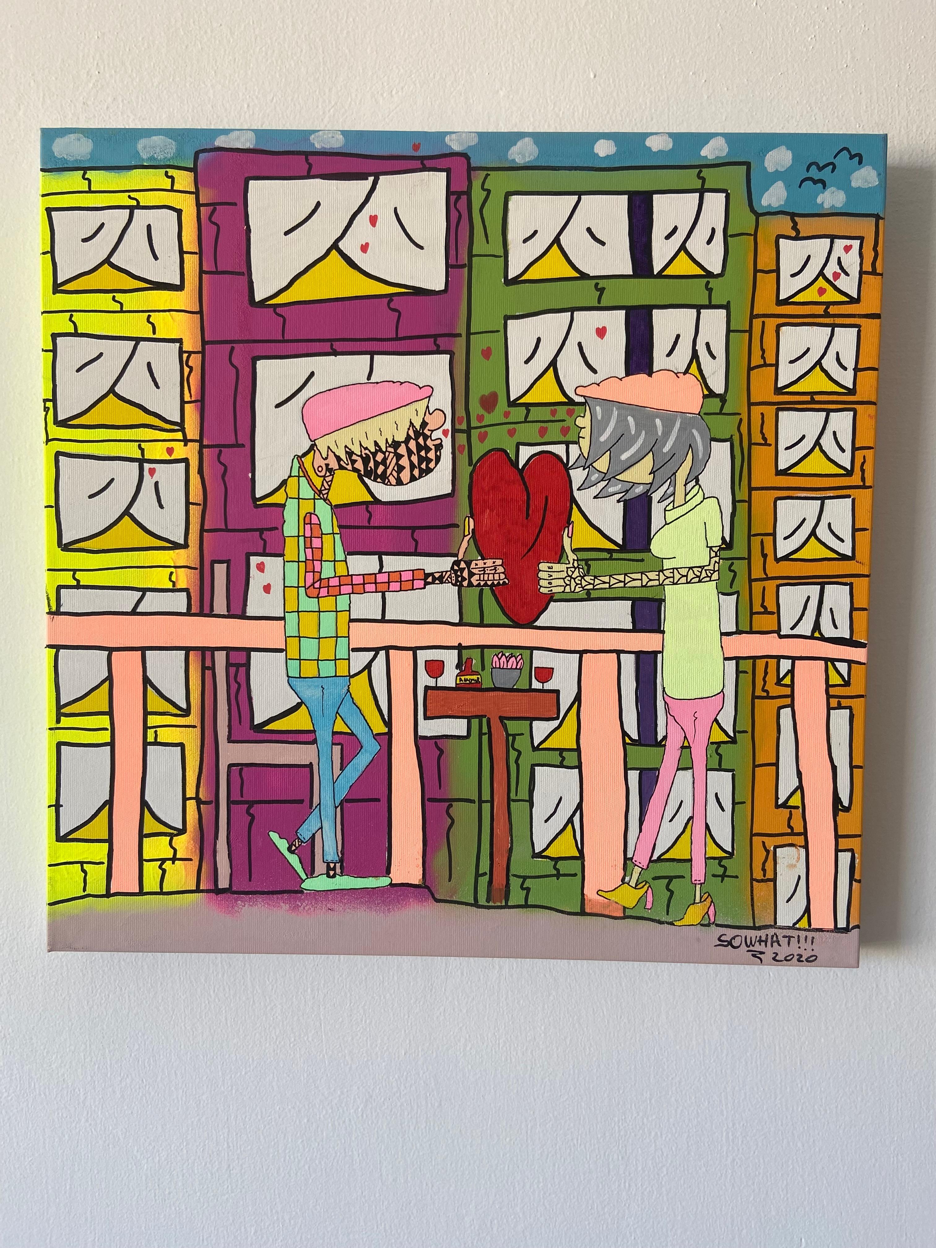Arte contemporáneo israelí de Ziv Lahat - L'amour au Balcon de 16eme en venta 1