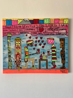 Arte contemporáneo israelí de Ziv Lahat - Cena romántica en la playa de Waikiki