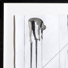 Pulley System, Surrealist Mixed Media Artwork on Paper by Zizi Raymond