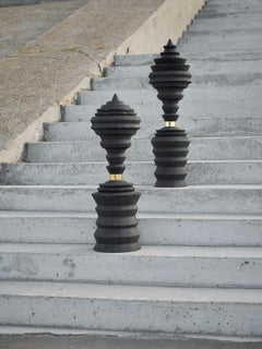 Lulo 2 - Wood sculpture by Zlata Kornilova, Yakisugi technique