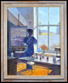 Lady in the Artist''s Studio - Impressionist Interior Portrait Painting Venice