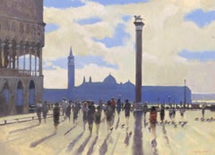 Venice - Impressionist Oil on Canvas Italian Square Dappled Light Painting