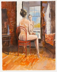 Zlatan Pilipovic (b.1958) - Contemporary Oil, Woman in the Mirror