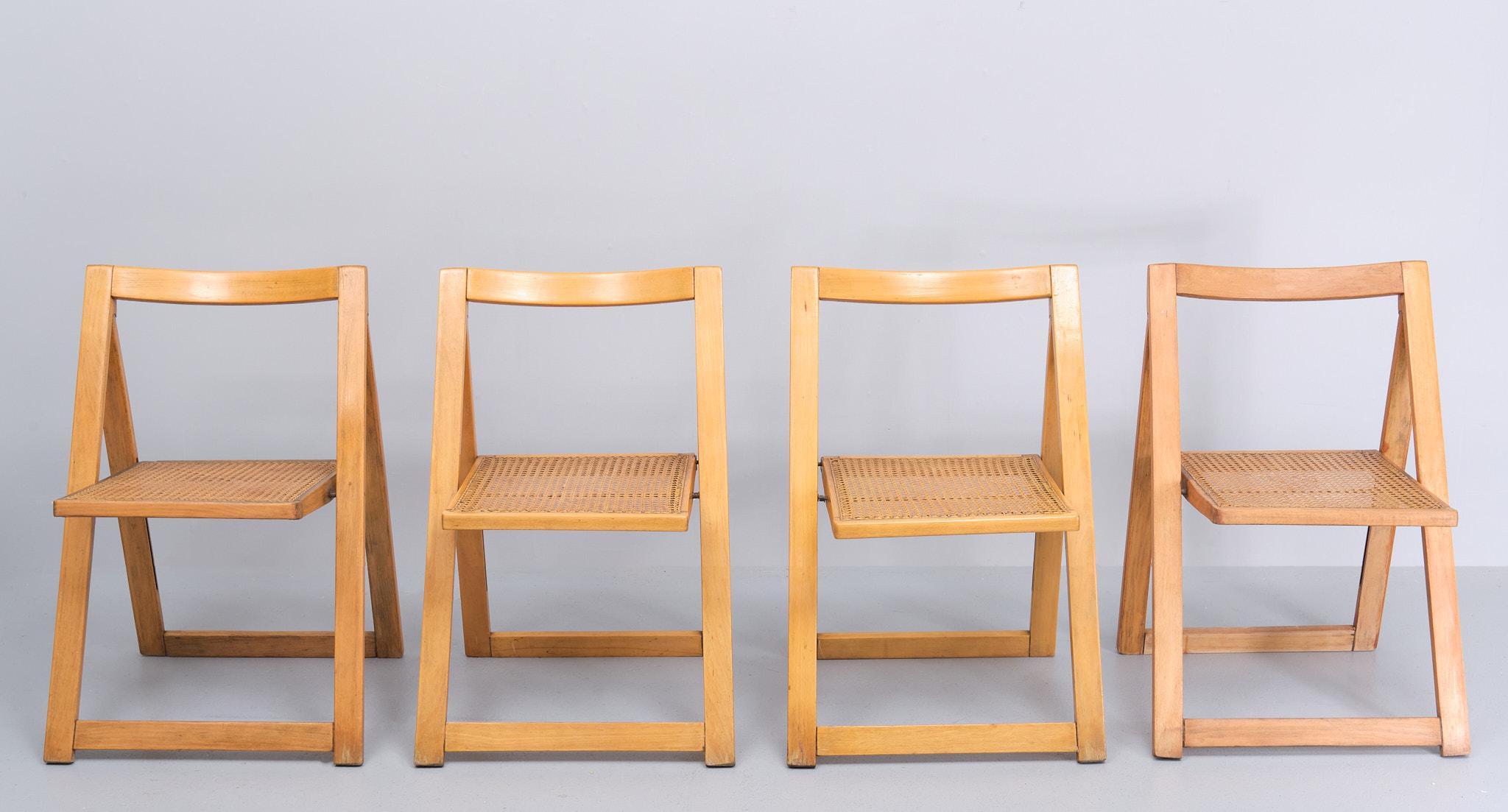 Polish ZMG Thonet Beech wood Folding chairs 1950s  For Sale