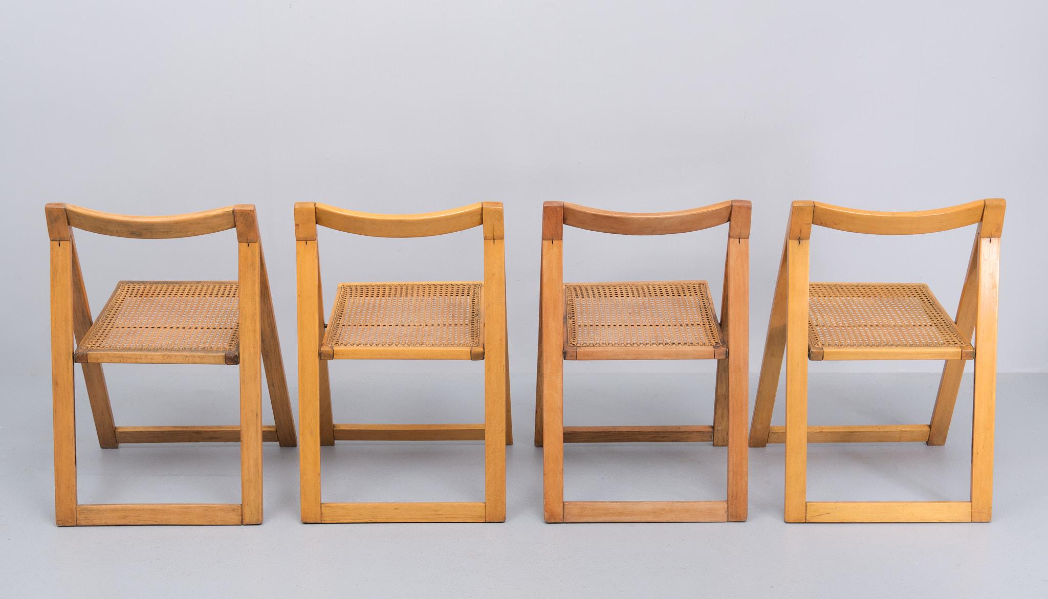 Mid-20th Century ZMG Thonet Beech wood Folding chairs 1950s  For Sale