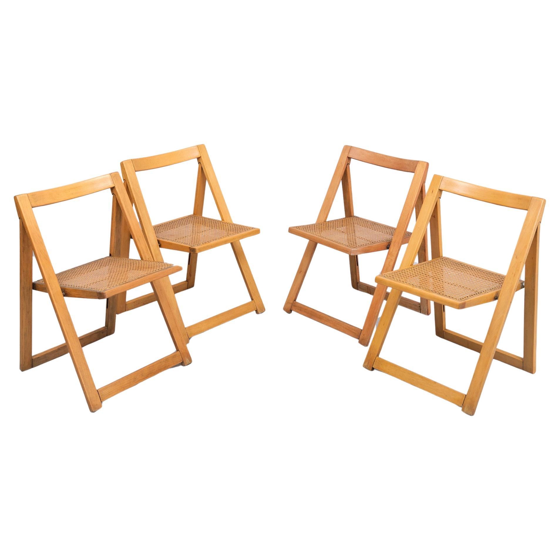 ZMG Thonet Beech wood Folding chairs 1950s 