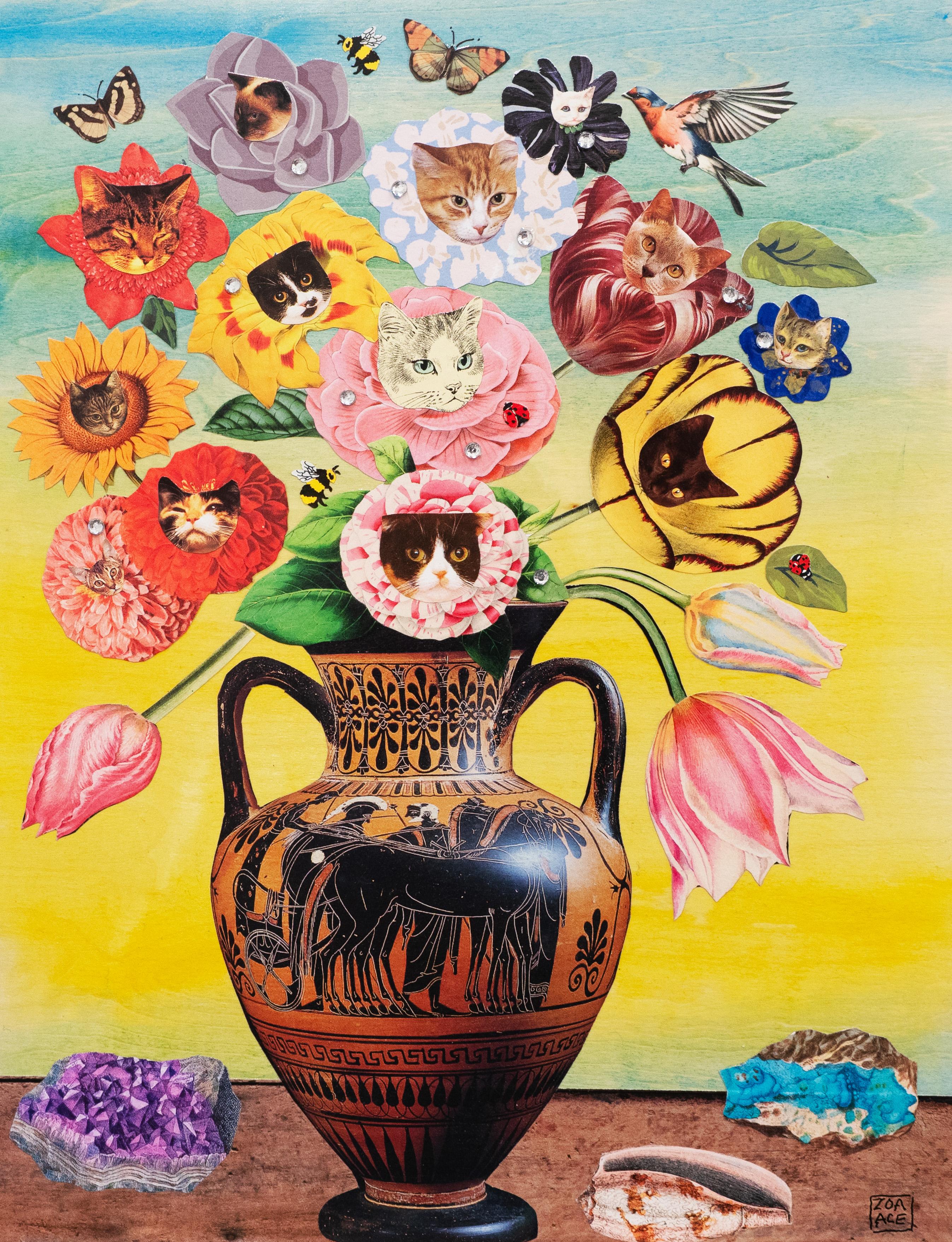 Bouquet of Kittens - Mixed Media Art by Zoa Ace
