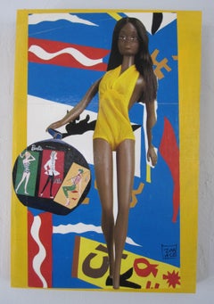 "Barbie Matisse, " Collage on wood by Zoa Ace