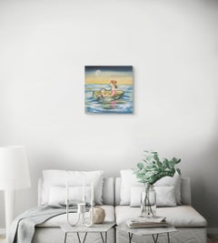 "Bon Voyage" - Contemporary Surrealist Seascape and Skyscape, Oil Painting