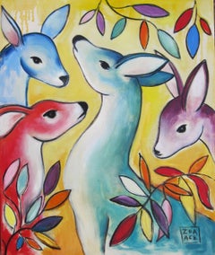 "Four Deer" Oil Painting