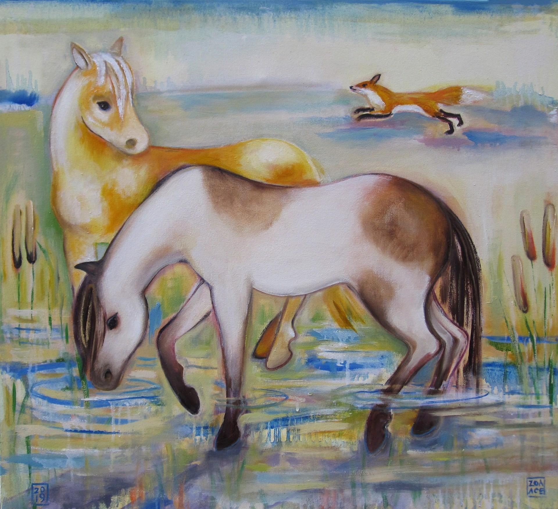 Zoa Ace Figurative Painting - In the Marsh