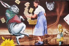 "Quando i sogni si scontrano" (2024) di Zoa Ace, collage originale a tecnica mista su Wood