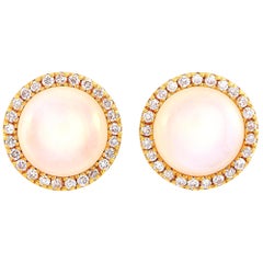 Zoccai 18 Karat Rose Gold 0.22 Carat Diamond and Quartz Stud Earrings Zoccai 18 Karat Rose Gold 0.22 Carat Diamond and Quartz Stud Earrings