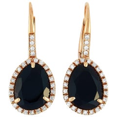 Zoccai 18 Karat Rose Gold 0.41 Carat Diamond and Onyx Lever Back Earrings