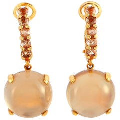 Zoccai 18 Karat Rose Gold and Smoky Quartz Dangle Earrings Zoccai 18 Karat Rose Gold and Smoky Quartz Dangle Earrings