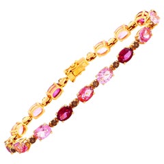 Zoccai 18 Karat Rose Gold Kunzite, Garnet and Topaz Tennis Bracelet