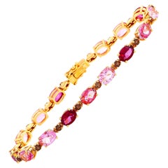Zoccai 18 Karat Rose Gold Kunzite, Garnet and Topaz Tennis Bracelet