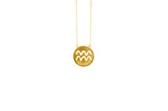 Zodiac Aquarius 18 Karat Gold Plated Necklace Suneera